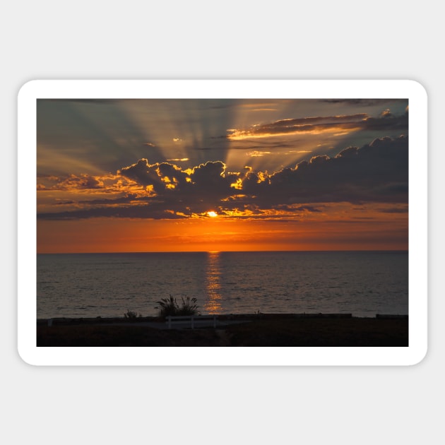 Carlsbad Pacific Ocean Sunset Sticker by KirtTisdale